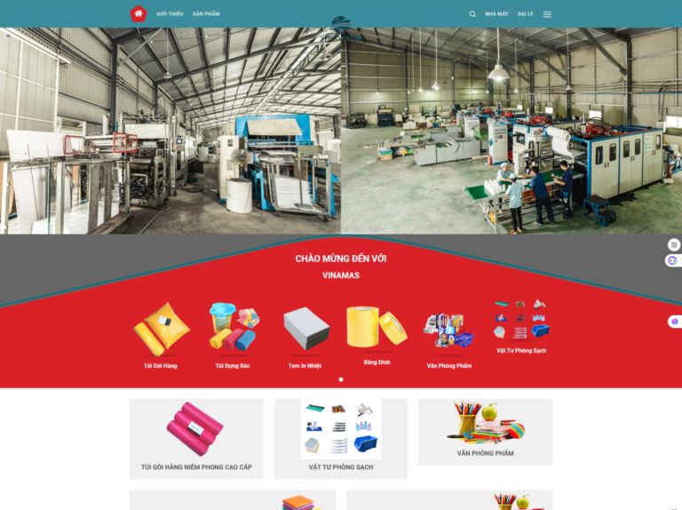 Mẫu website giới thiệu túi gói hàng, bao bì