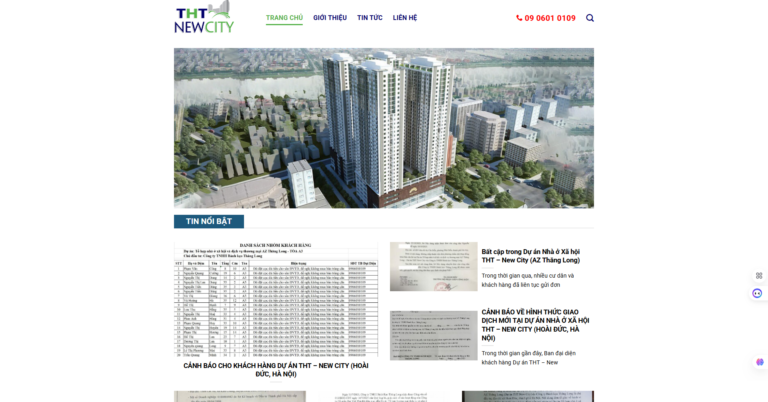 Mẫu website tin tức bất động sản, trang tin dự án