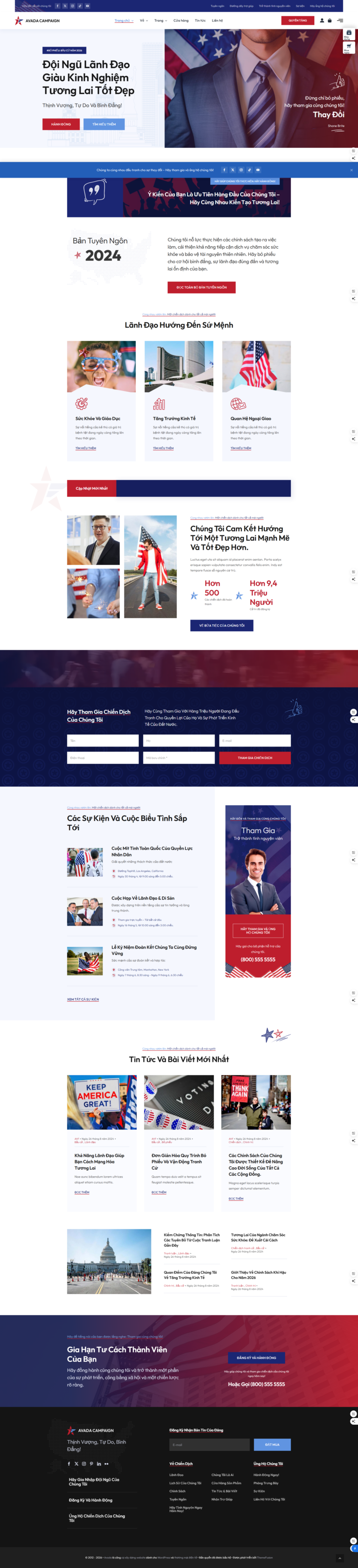 Mẫu website chiến dịch, sự kiện cộng đồng