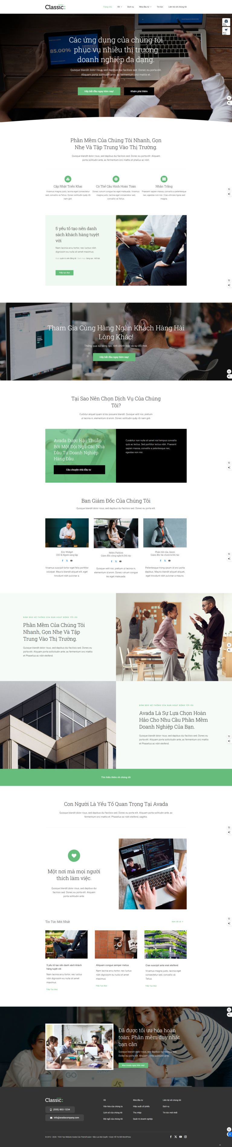 Mẫu website doanh nghiệp cổ điển, công ty cổ phần