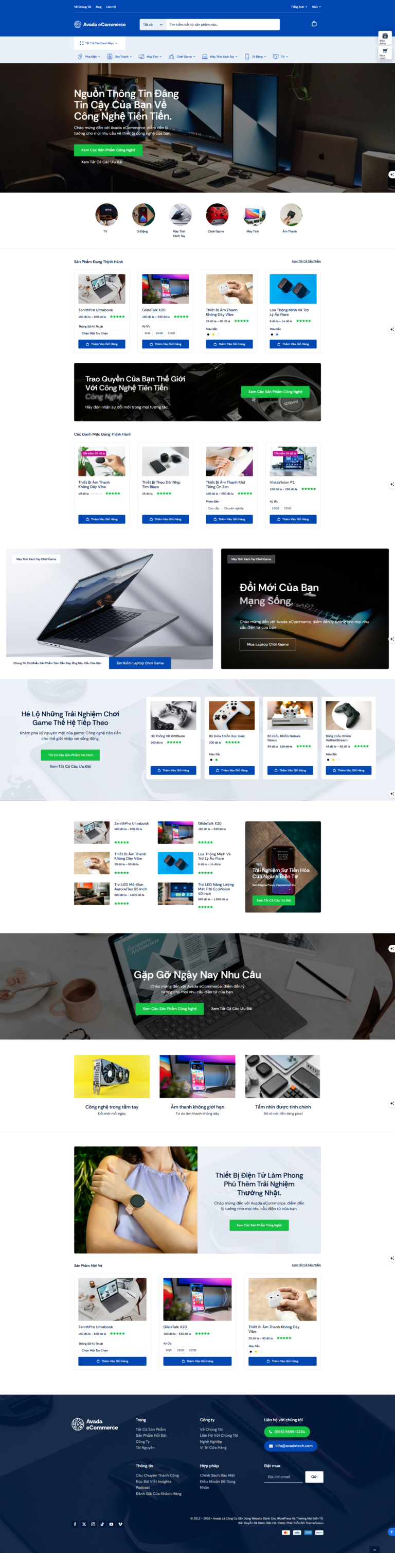 Mẫu website bán hàng công nghệ, điện tử