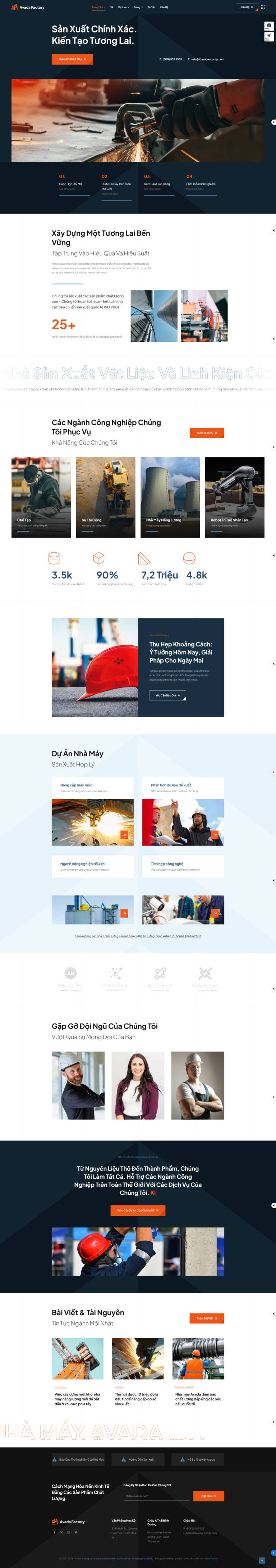 Mẫu website nhà máy, xưởng sản xuất