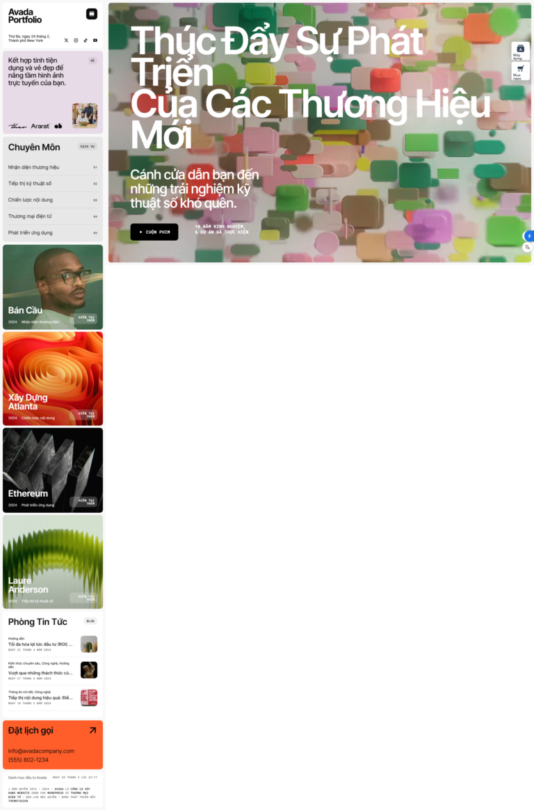 Mẫu website portfolio cho agency, studio sáng tạo