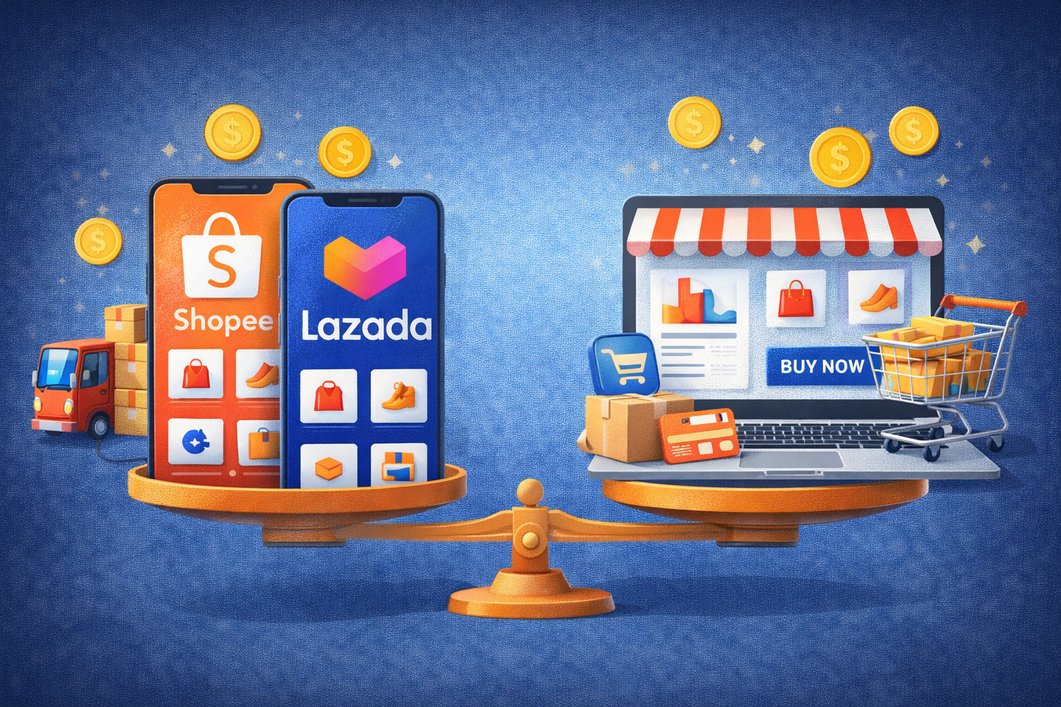 Thiết kế Website bán hàng hay bán trên Shopee, Lazada?