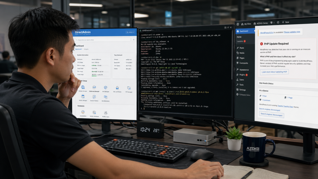 Hướng Dẫn Nâng Cấp PHP Trên DirectAdmin 2026 Không Lỗi Cho WordPress