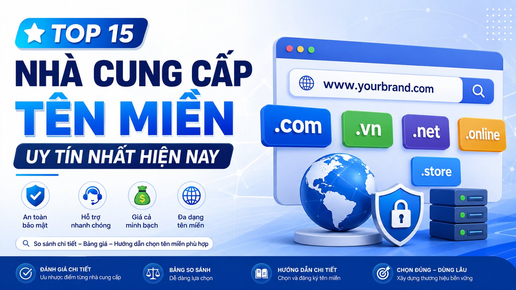 Mua tên miền ở đâu? Top 15 nhà cung cấp tên miền uy tín, giá tốt và đáng đăng ký nhất năm 2026