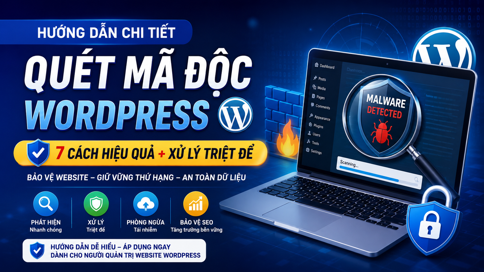 Cách quét mã độc WordPress hiệu quả năm 2026: Phát hiện sớm, xử lý triệt để và bảo vệ website lâu dài