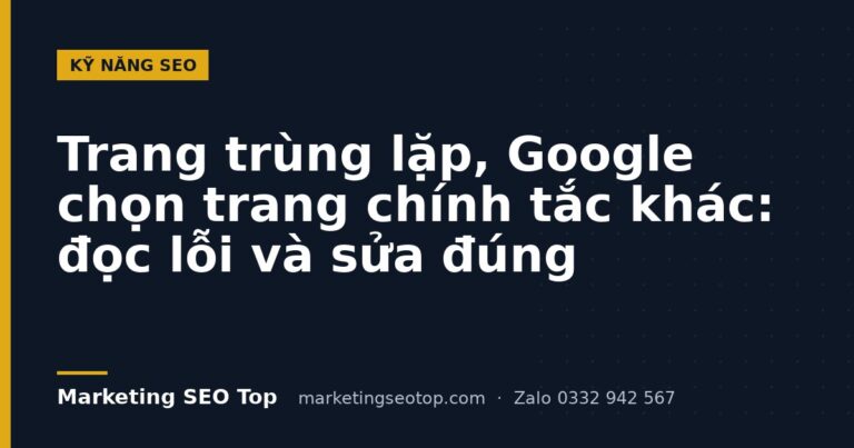 Trang trùng lặp, Google chọn trang chính tắc khác: đọc lỗi và sửa đúng