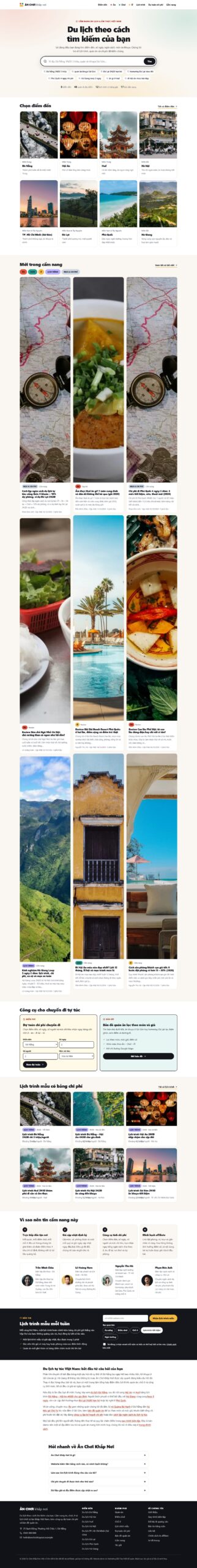 Mẫu website blog du lịch ẩm thực Ăn Chơi Khắp Nơi