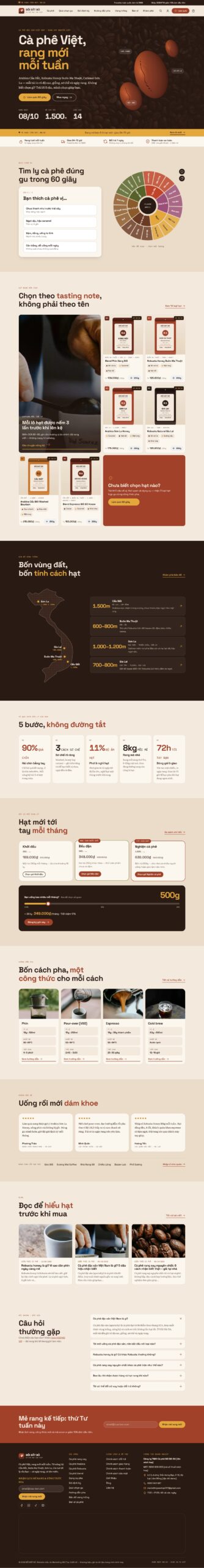 Mẫu website cà phê đặc sản ĐỒI ĐẤT ĐỎ