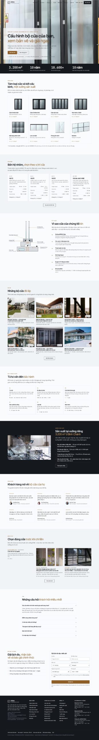 Mẫu website cửa nhôm kính KÍNH. Aluminium & Glass