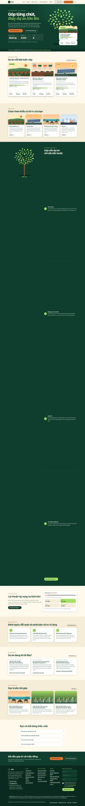 Mẫu website gọi vốn cộng đồng, đầu tư dự án GÓP.
