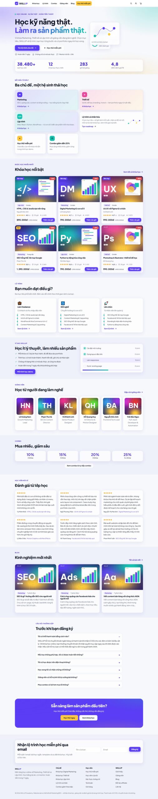 Mẫu website bán khóa học online SKILLUP