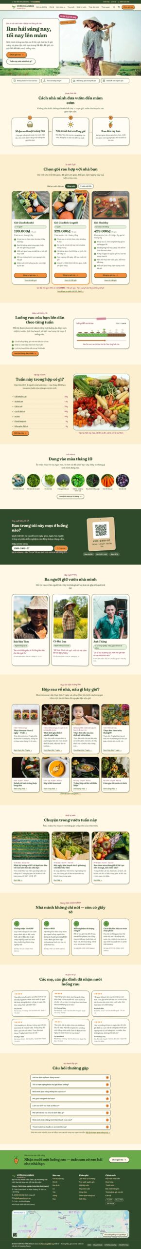 Mẫu website nông trại rau sạch VƯỜN NHÀ MÌNH