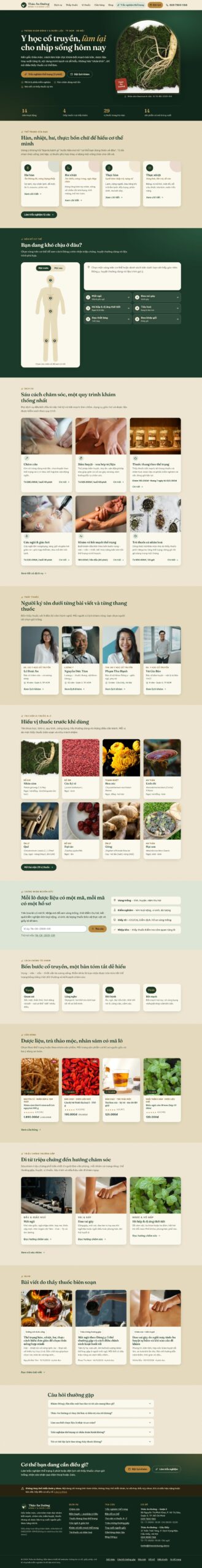 Mẫu website phòng khám Đông y, dược liệu Thảo An Đường