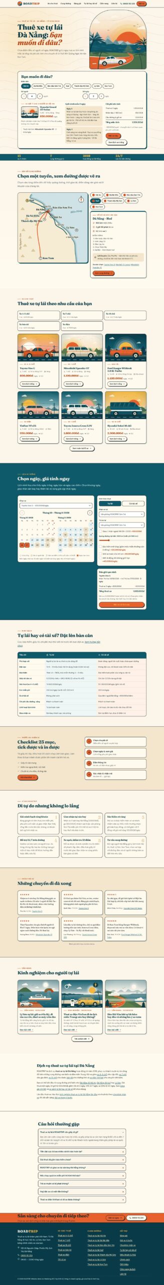 Mẫu website thuê xe tự lái ROADTRIP