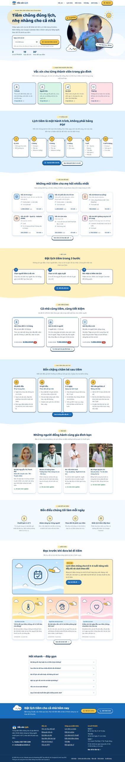 Mẫu website trung tâm tiêm chủng, phòng khám Vắc-xin Lịch
