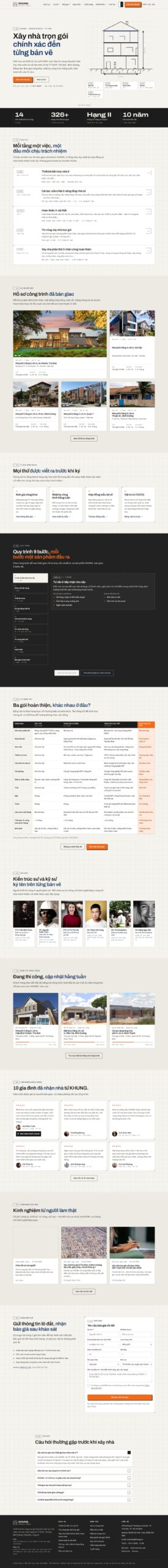 Mẫu website kiến trúc xây dựng KHUNG. Design & Build