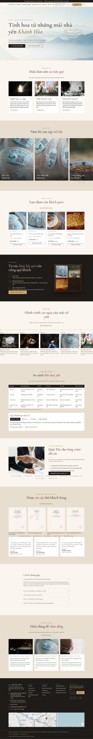 Mẫu website yến sào, quà biếu THIÊN YẾN